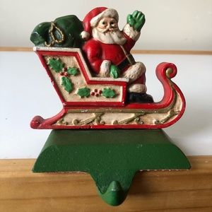 Midwest Importers of Cannon Falls Cast Iron Stocking Holder/Hanger - Santa